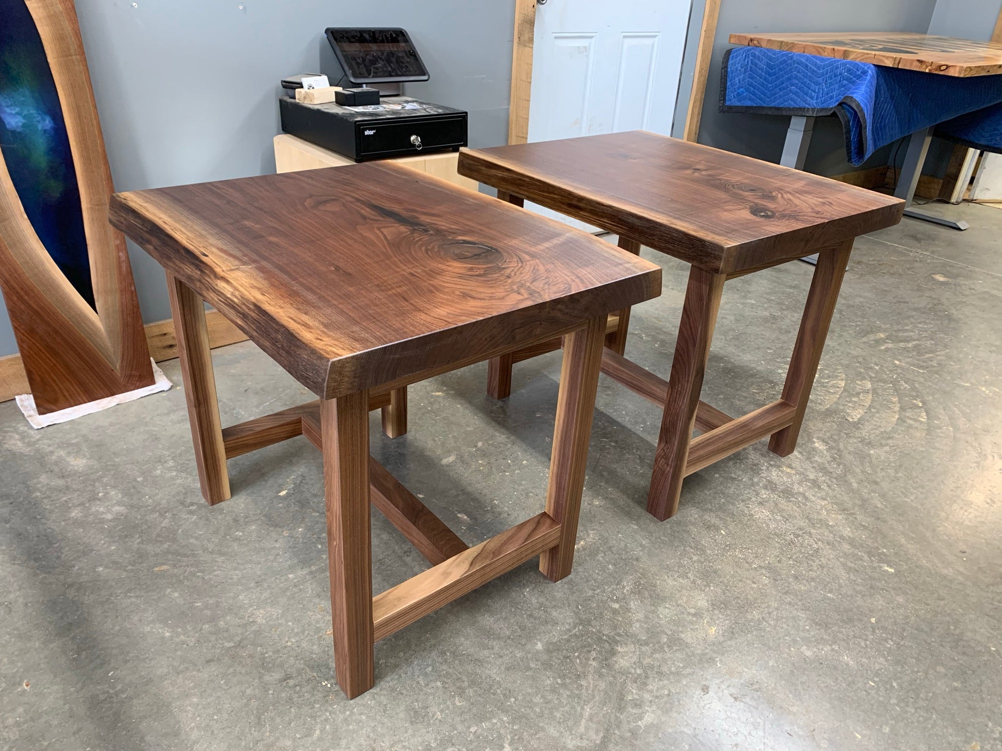 Live Edge End Table on Solid Wood Legs