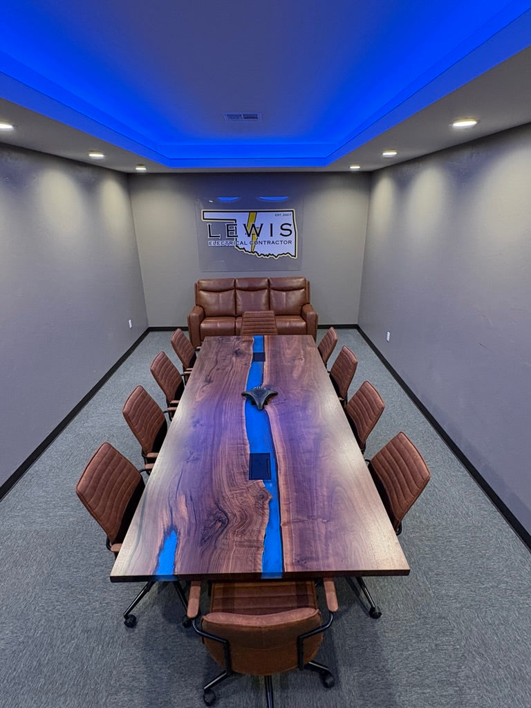 Walnut Epoxy River Conference Table