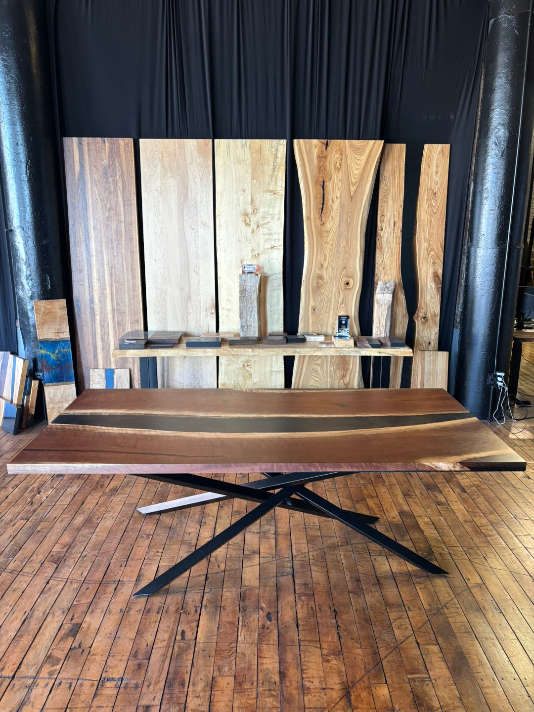 Black Walnut Epoxy River Dining Table