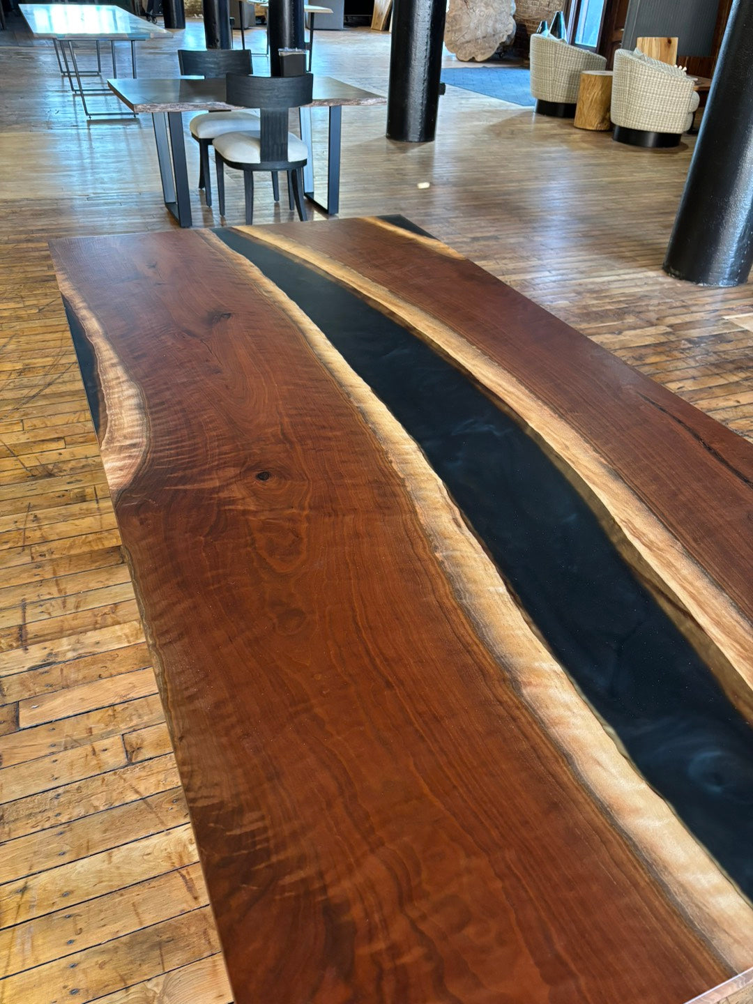 Black Walnut Epoxy River Dining Table
