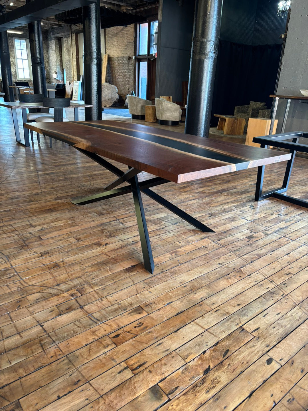 Black Walnut Epoxy River Dining Table