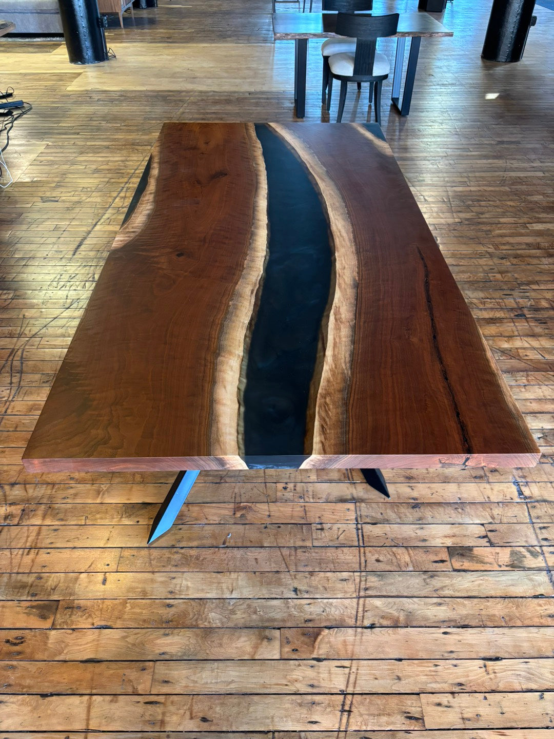 Black Walnut Epoxy River Dining Table