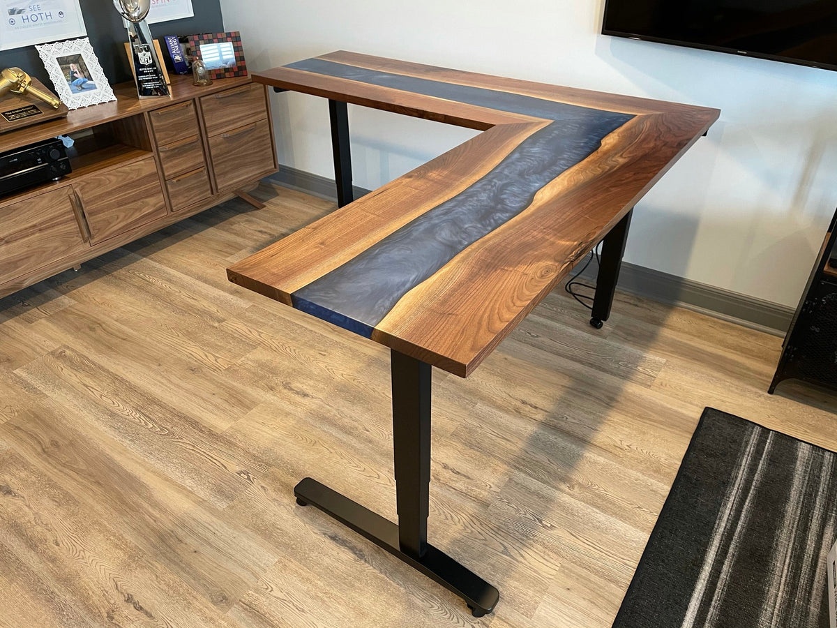 Black Walnut Epoxy River Desk 278