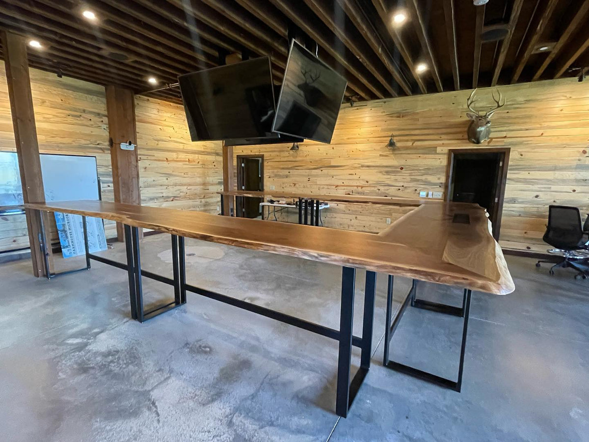 Live Edge Walnut U-Shaped Conference Table