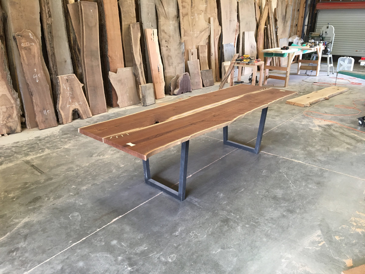 Live Edge Bookmatch Walnut Conference Table