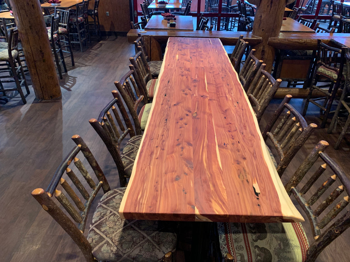 Live Edge Cedar Bar Table