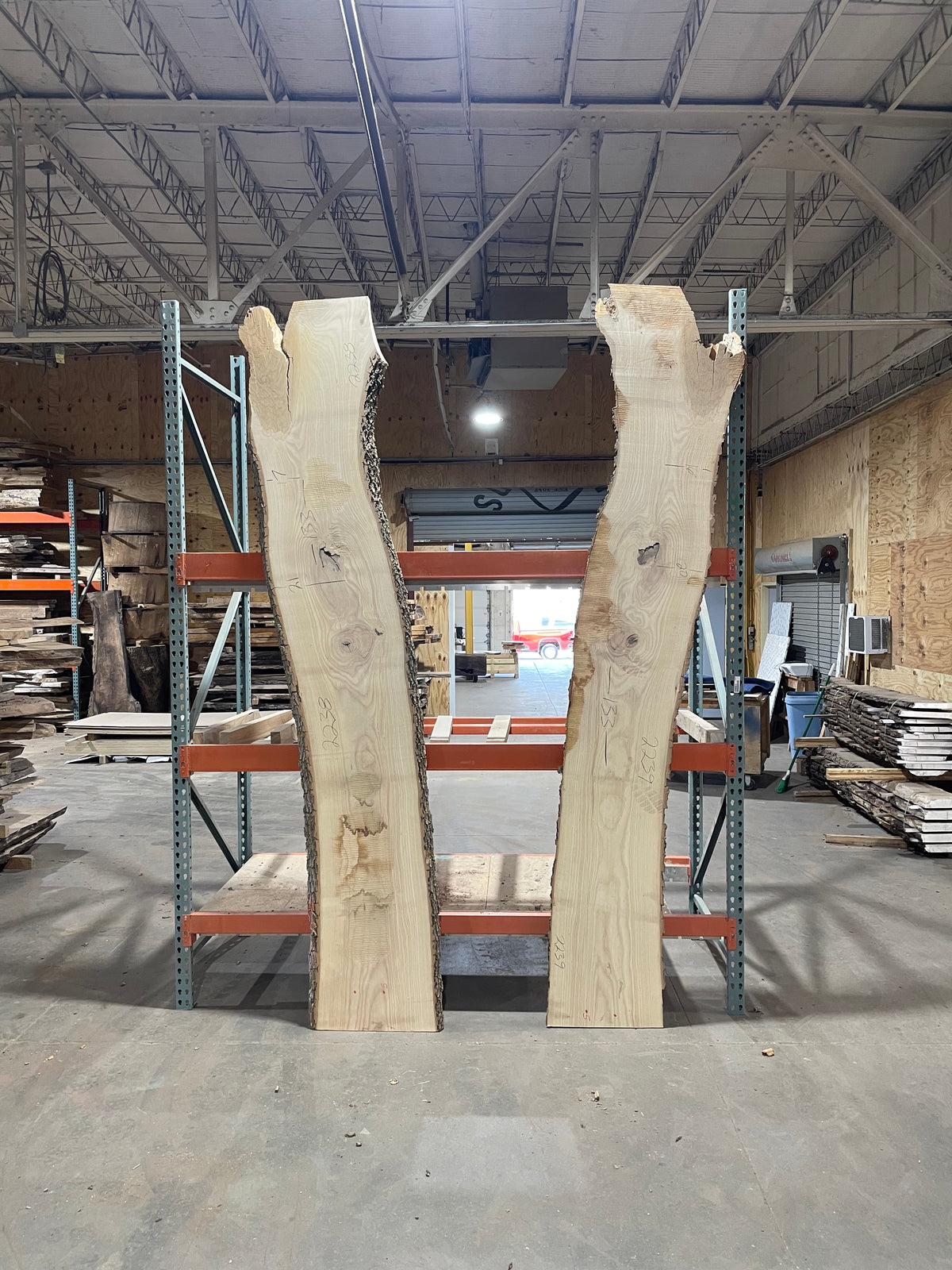 Ash Bookmatch (2238-2239) 133” L x 17-21” W x 2” T