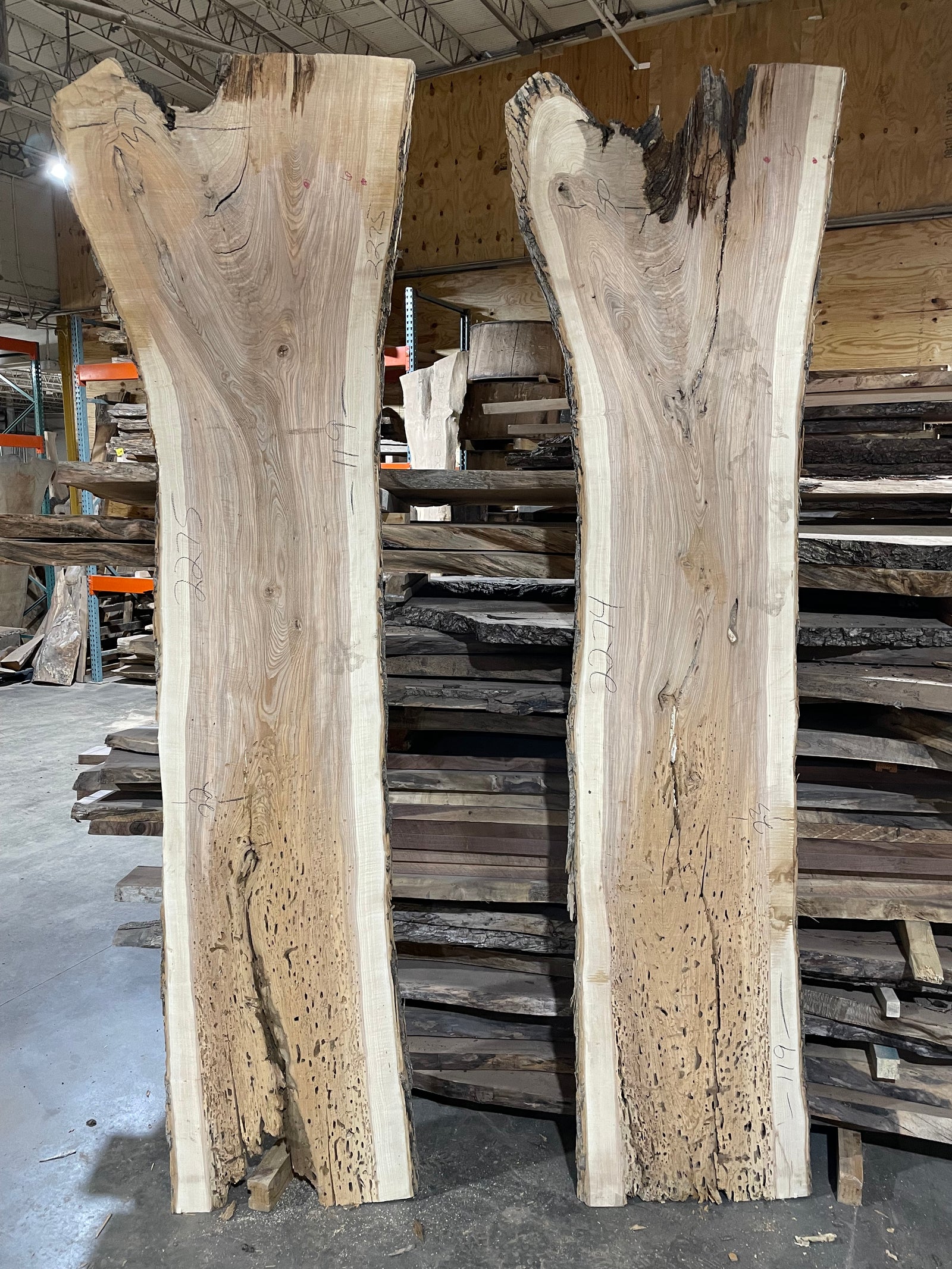 Ash Bookmatch (2274) & (2275) 119” L x 22-32” W x 2” T