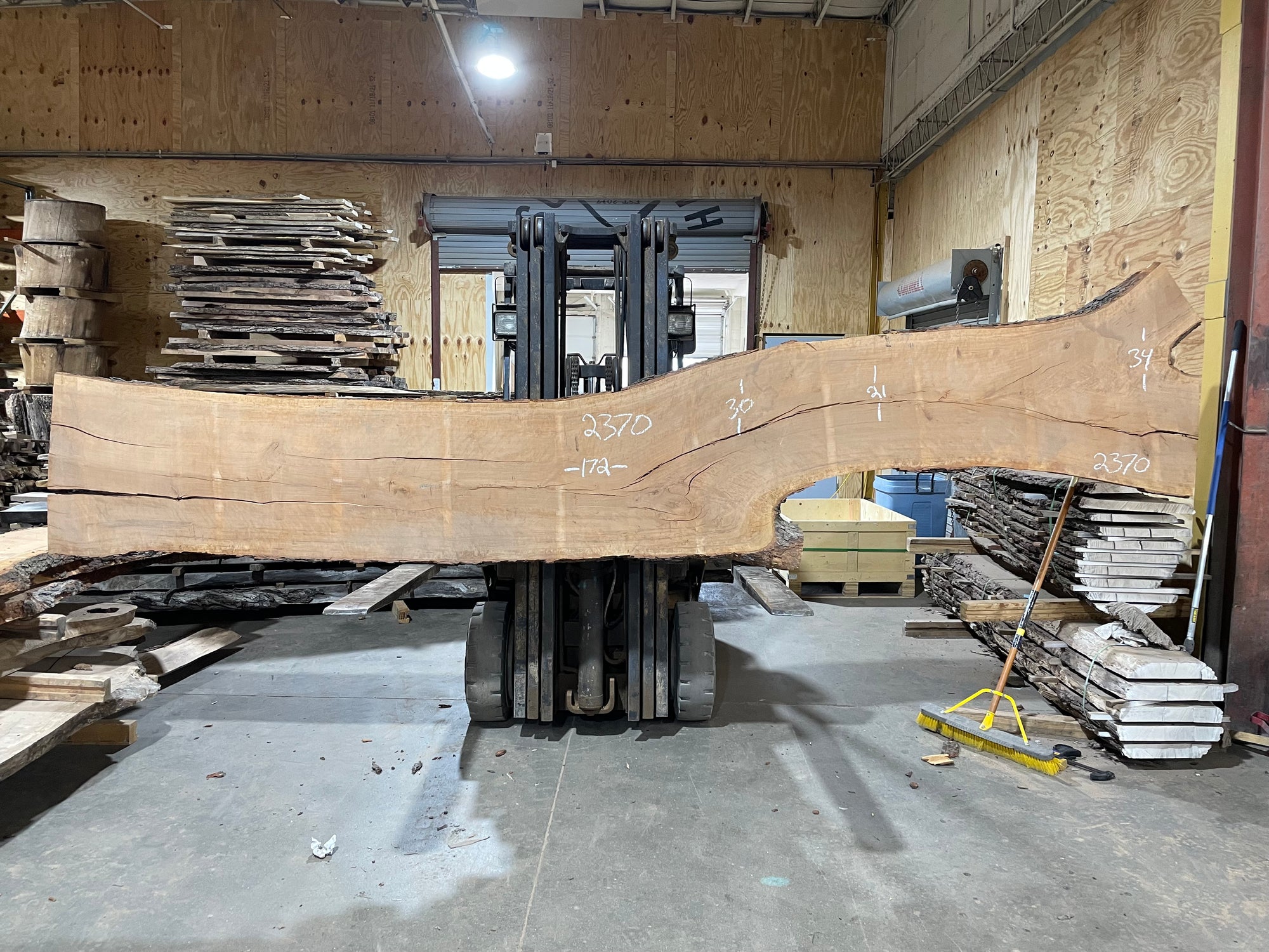 65 long x 12 5/8” - 20.25” wide x 2” thick Black Walnut Live Edge Slab.  Kiln Dried. — Live Edge Wood Slabs Atlanta