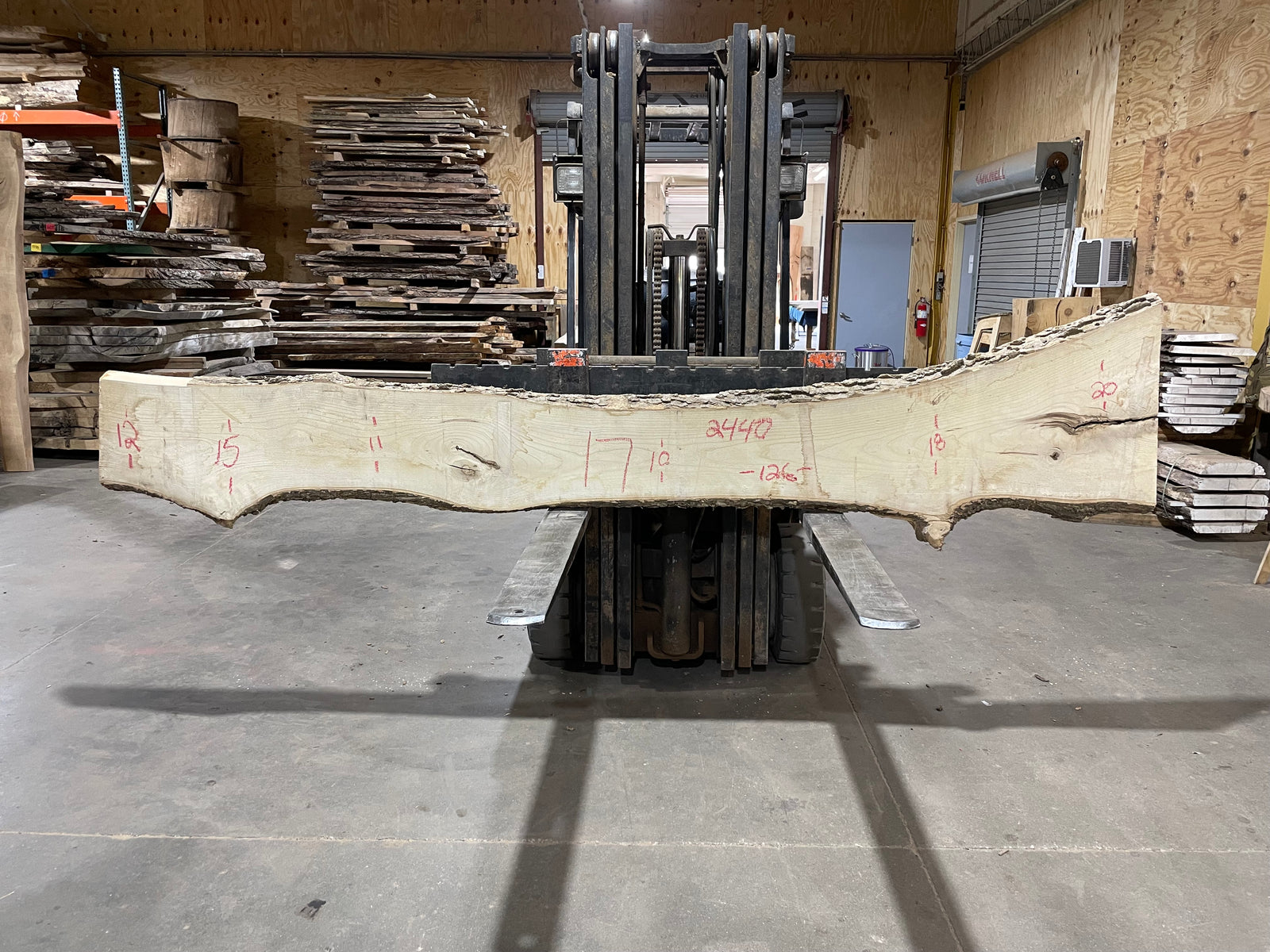 Hackberry (2440) 126” L x 10-20” W x 2.25” T