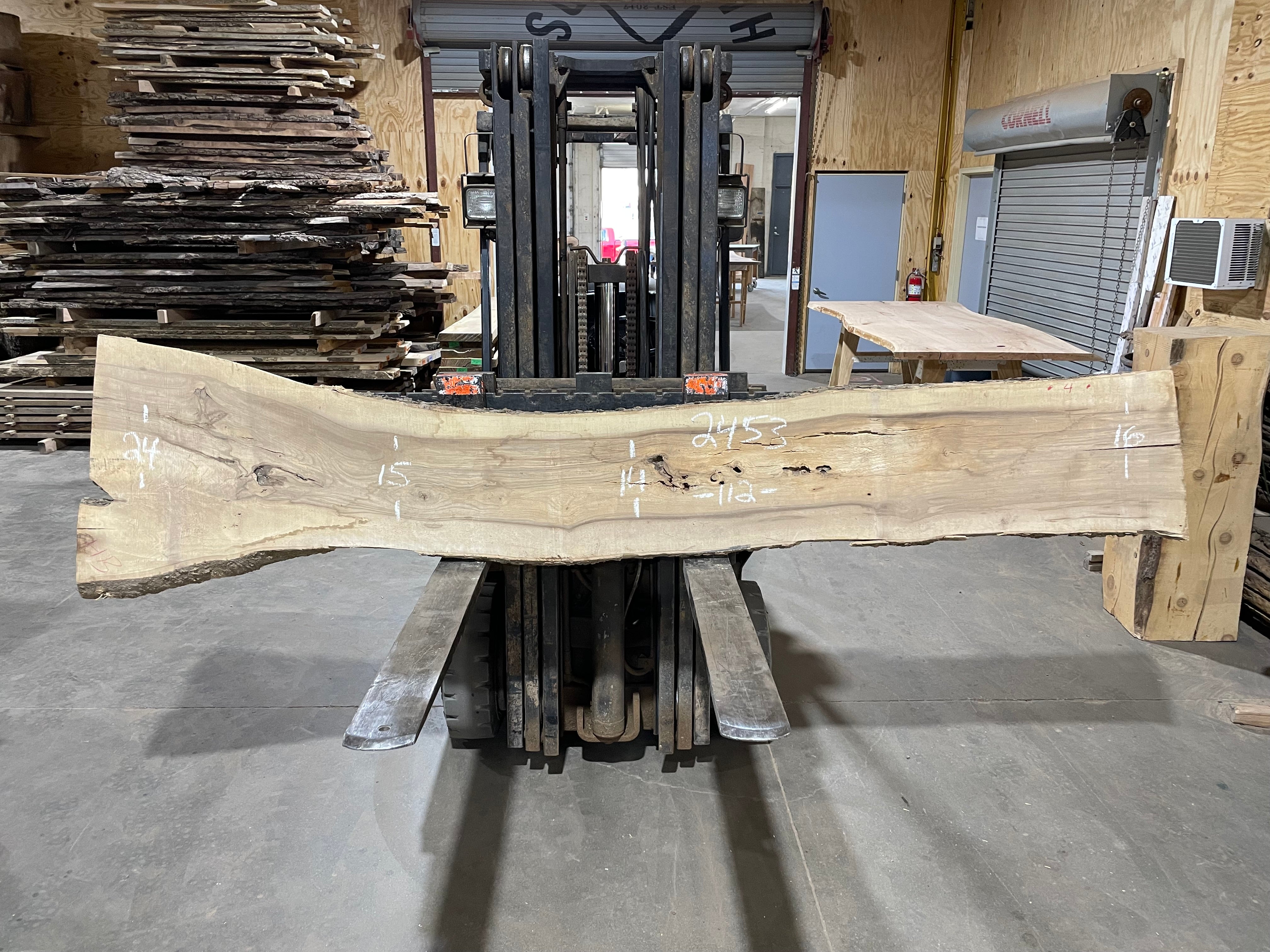 Hackberry Width Hackberry (2453) 112” L x 14-24” W x 2” T - KC Custom Hardwoods