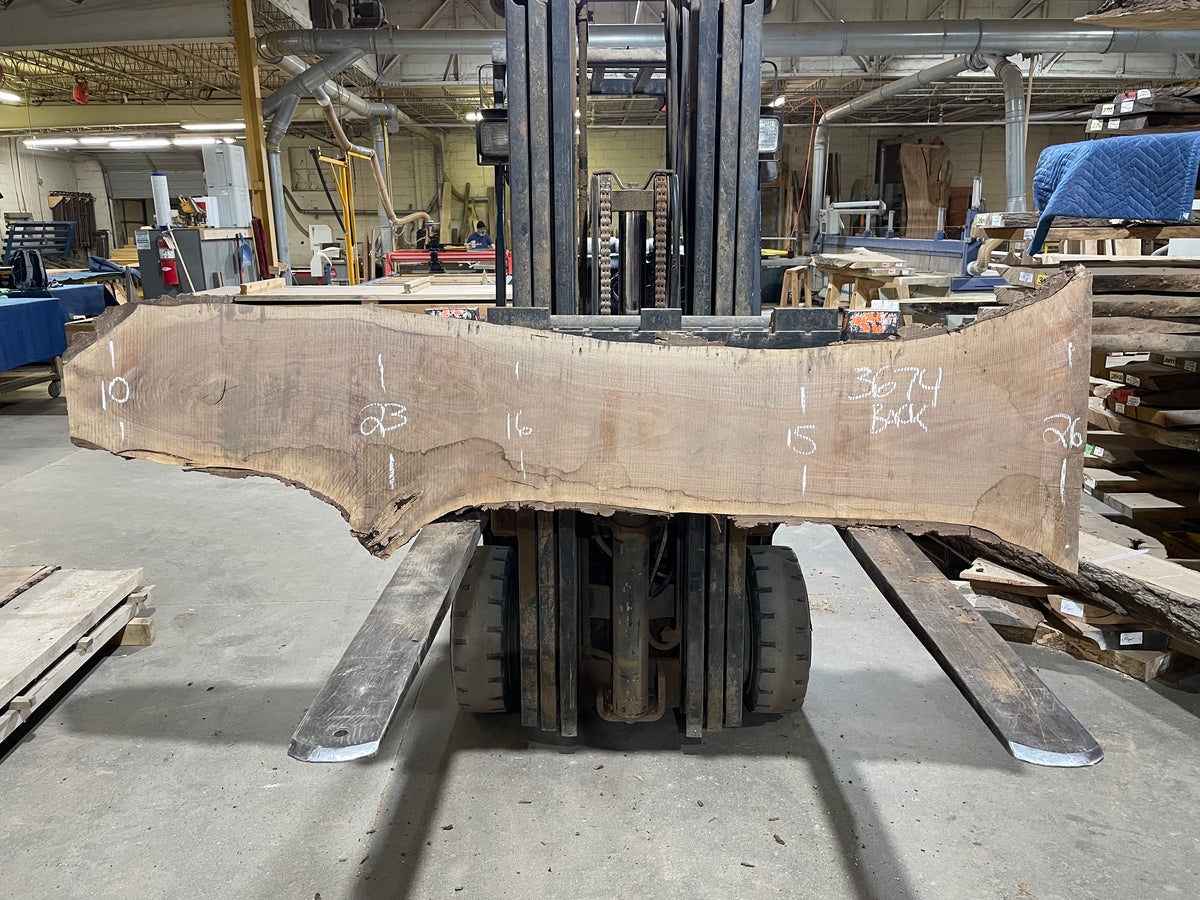 BLACK WALNUT (3674) 89” L x 9"-27” W x 2.5” T