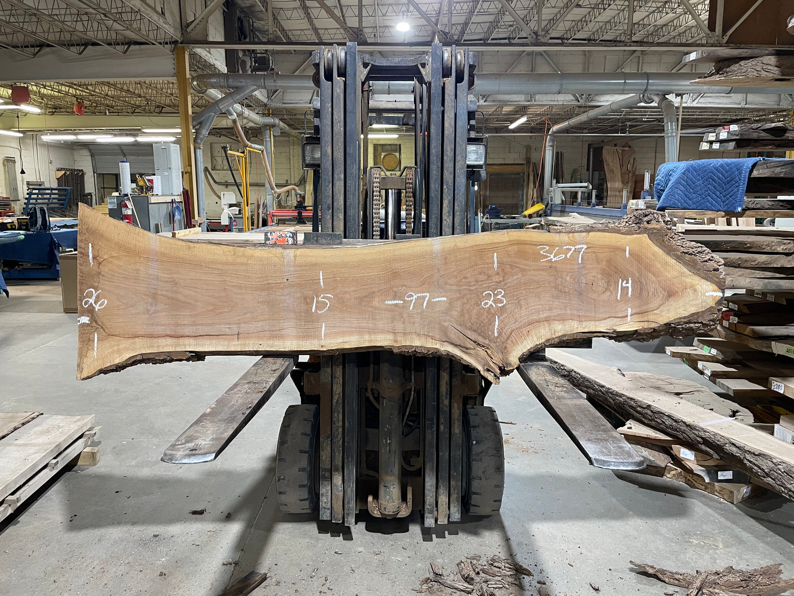 BLACK WALNUT (3677) 97” L x 14"-26” W x 2.5” T