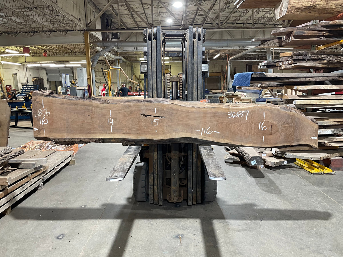 BLACK WALNUT (3687) 116” L x 14&quot;-16” W x 3”