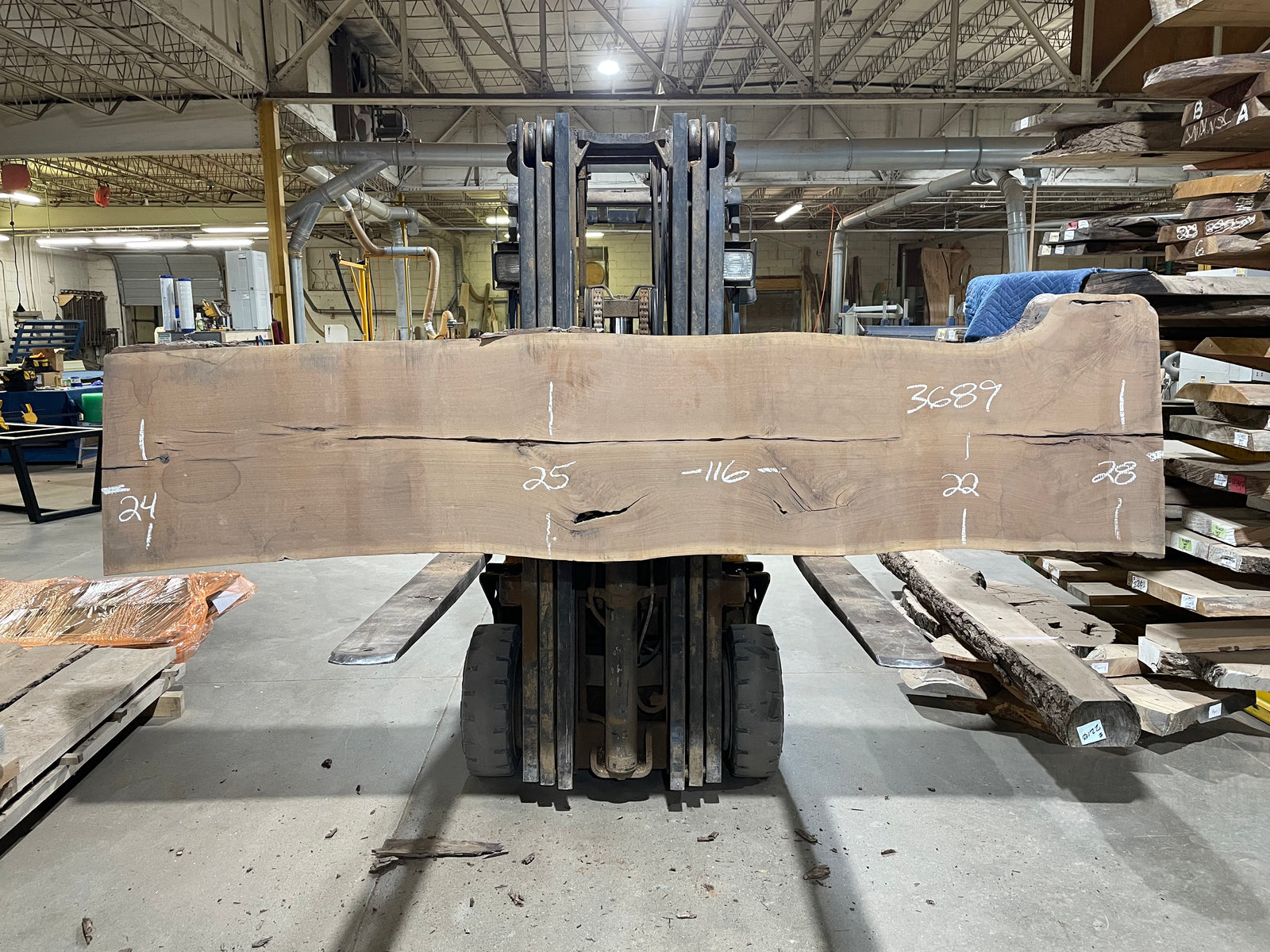 BLACK WALNUT (3689) 116” L x 22"-28” W x 3”