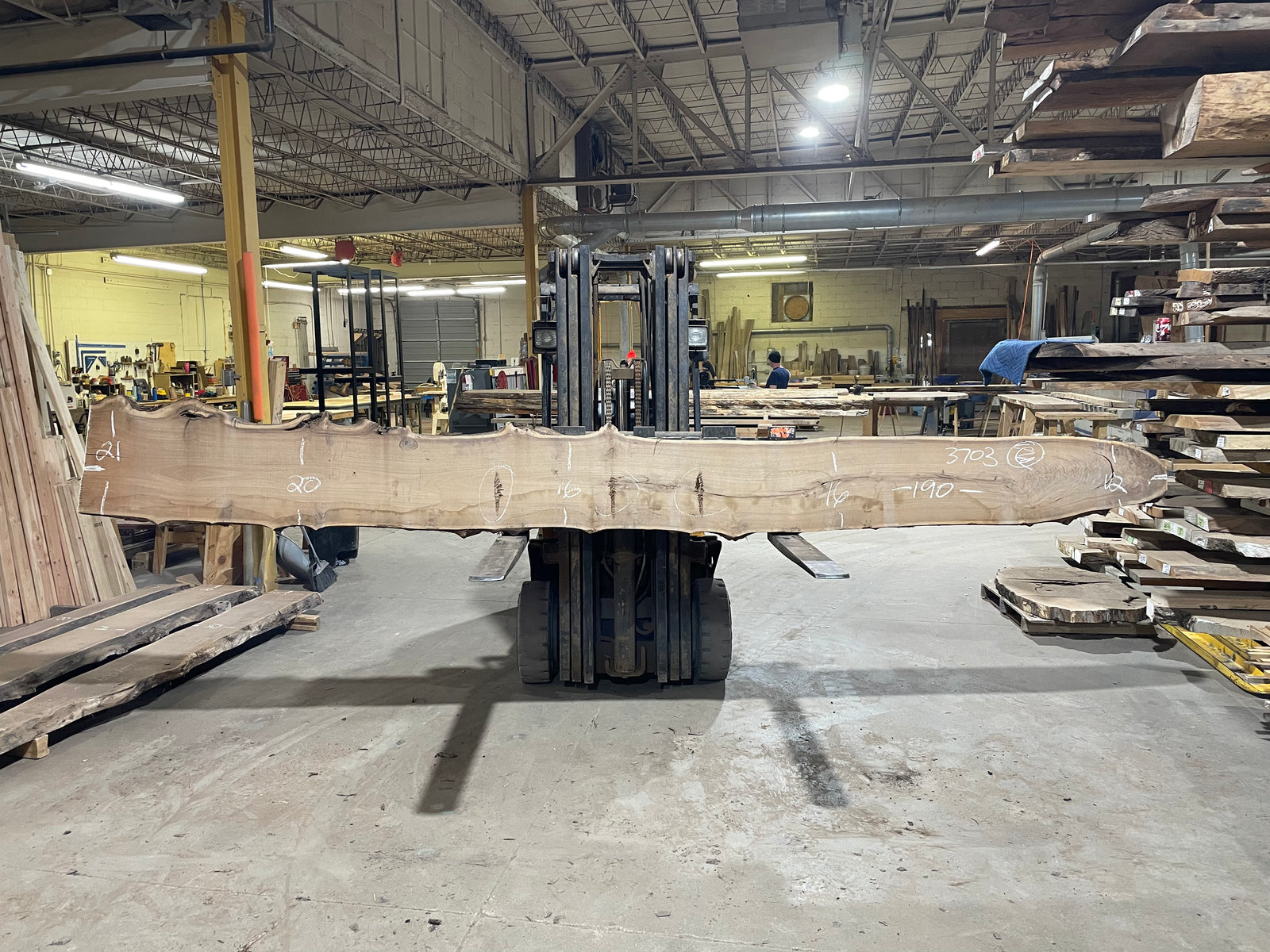 BLACK WALNUT (3703) 190” L x 12"-21” W x 2.5”