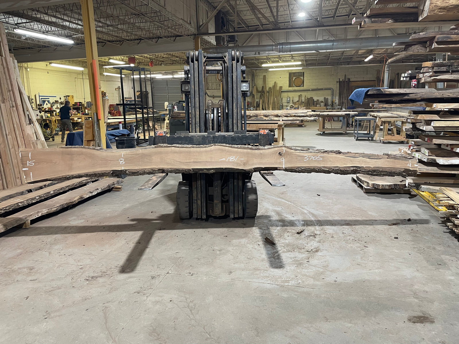 BLACK WALNUT (3705) 181” L x 4"-15” W x 2.5”