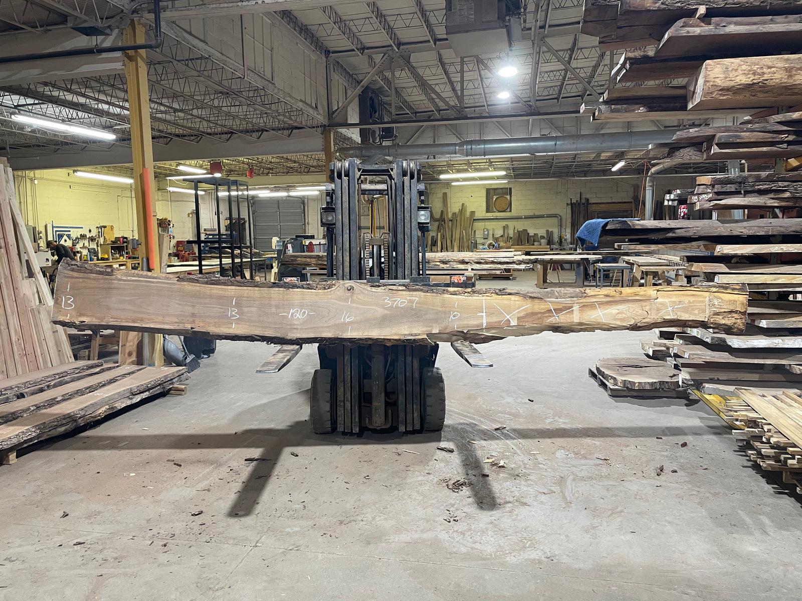 BLACK WALNUT (3707) 120” L x 10"-13” W x 2.5”