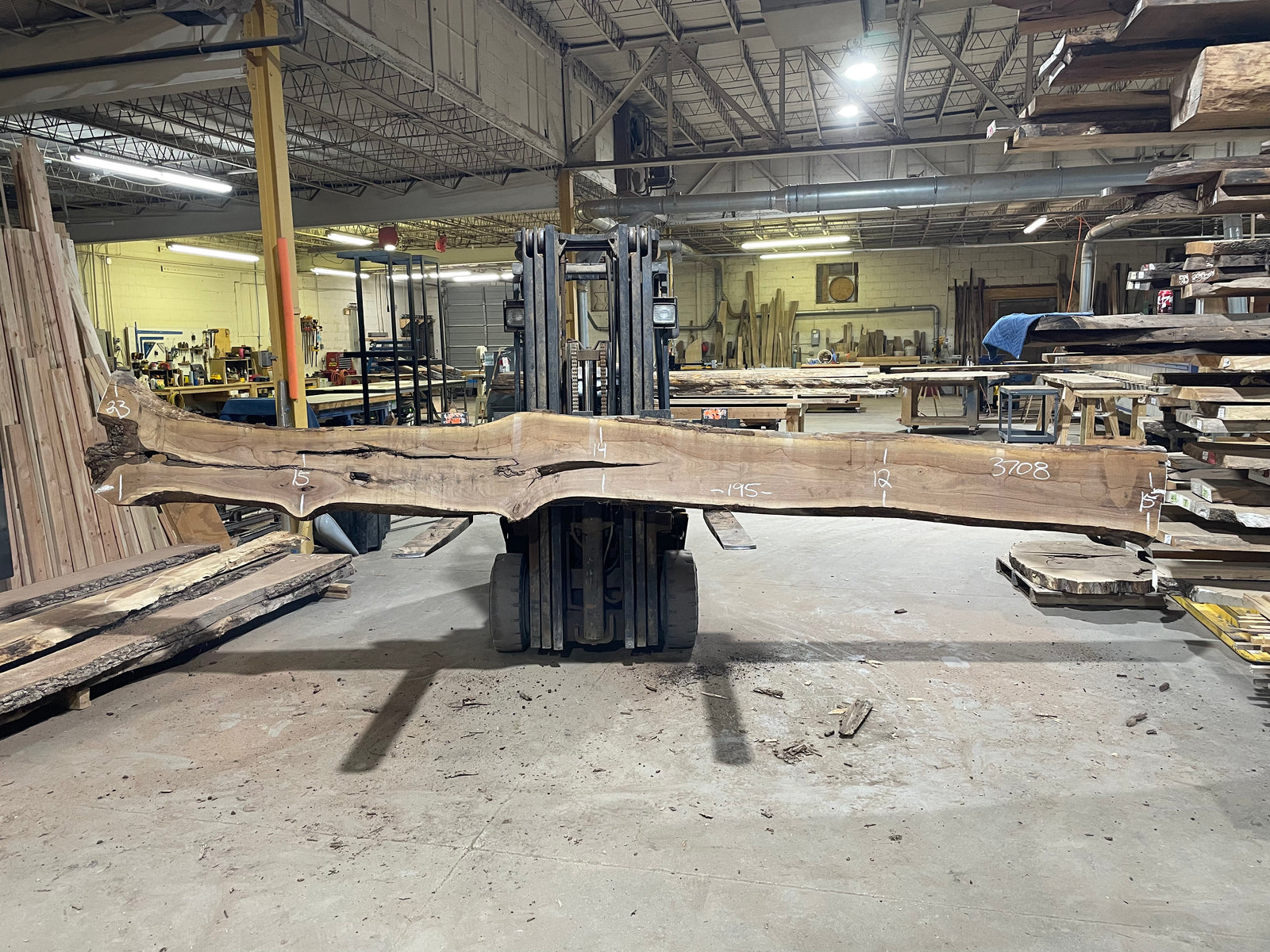 BLACK WALNUT (3708) 195” L x 12"-23” W x 2.5”