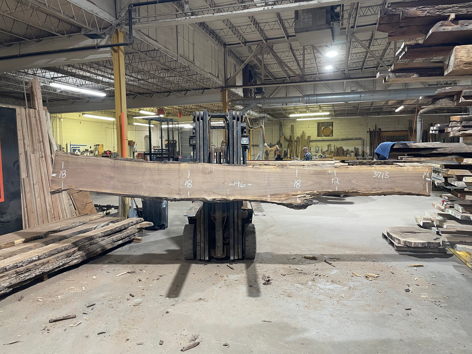 BLACK WALNUT (3713) 196” L x 12"-18” W x 2.5”