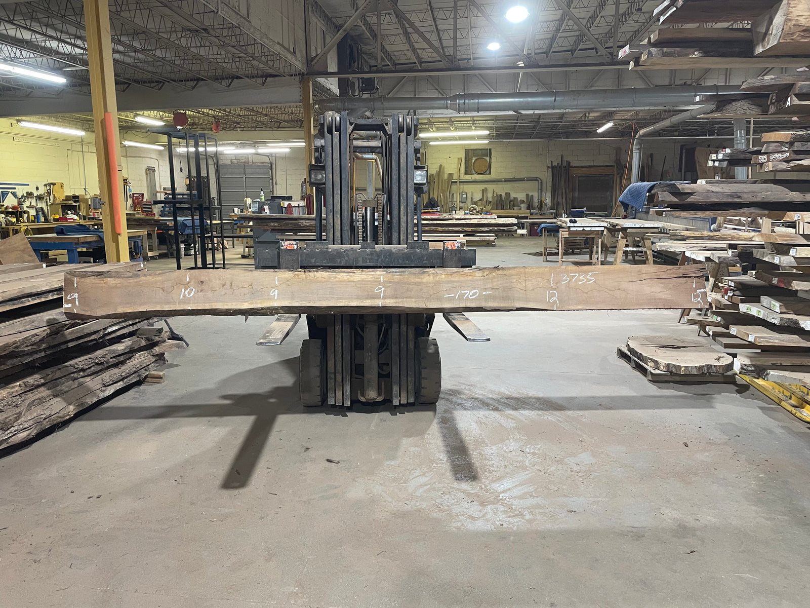 BLACK WALNUT (3735) 170” L x 9"-12” W x 2.5”