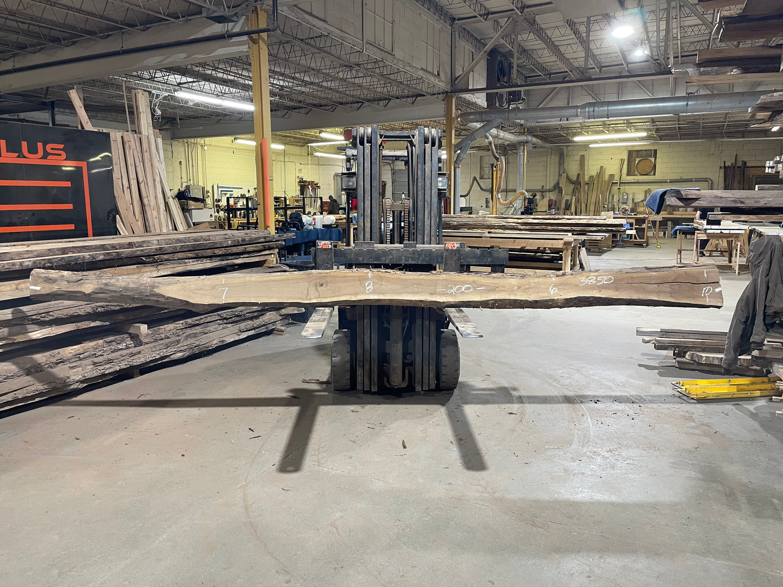 BLACK WALNUT (3850) 200” L x 6"-10” W x 2.5”