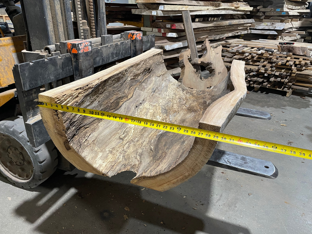 Sycamore log base (3568)  49” L x 29” x 31&quot; W x 3.5” T
