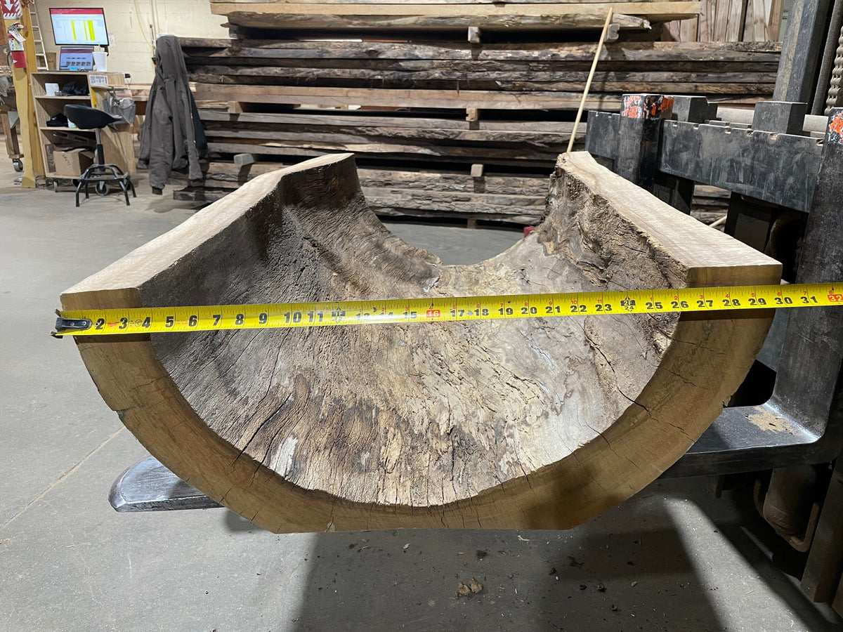 Sycamore log base (3568)  49” L x 29” x 31&quot; W x 3.5” T
