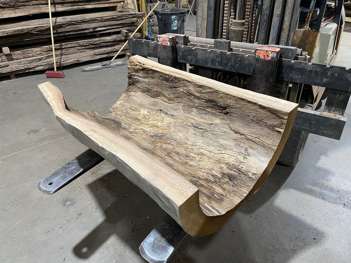 Sycamore log base (3568)  49” L x 29” x 31&quot; W x 3.5” T