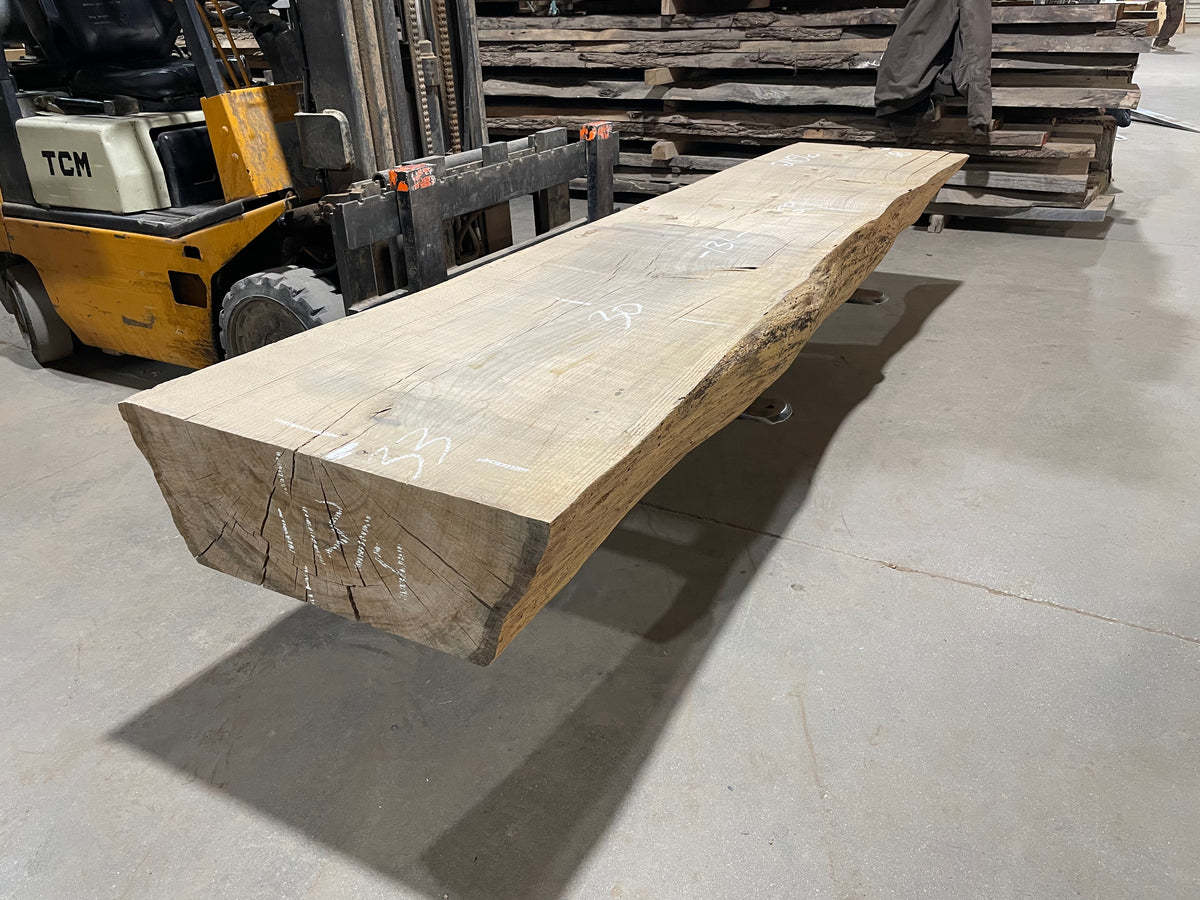 White Oak Log Base (2456) 131” L x 28 W x 33” W x 11.75” T