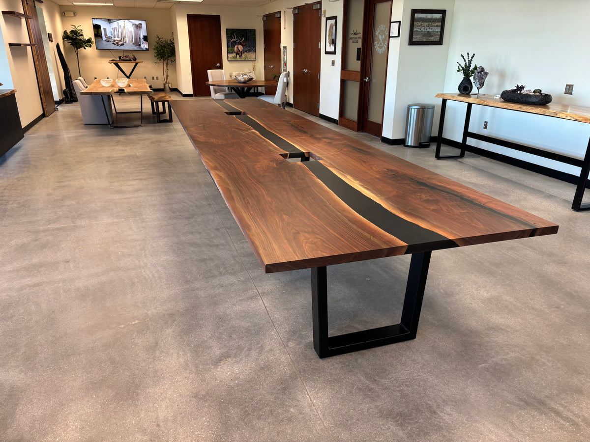 Walnut Epoxy River Conference Table