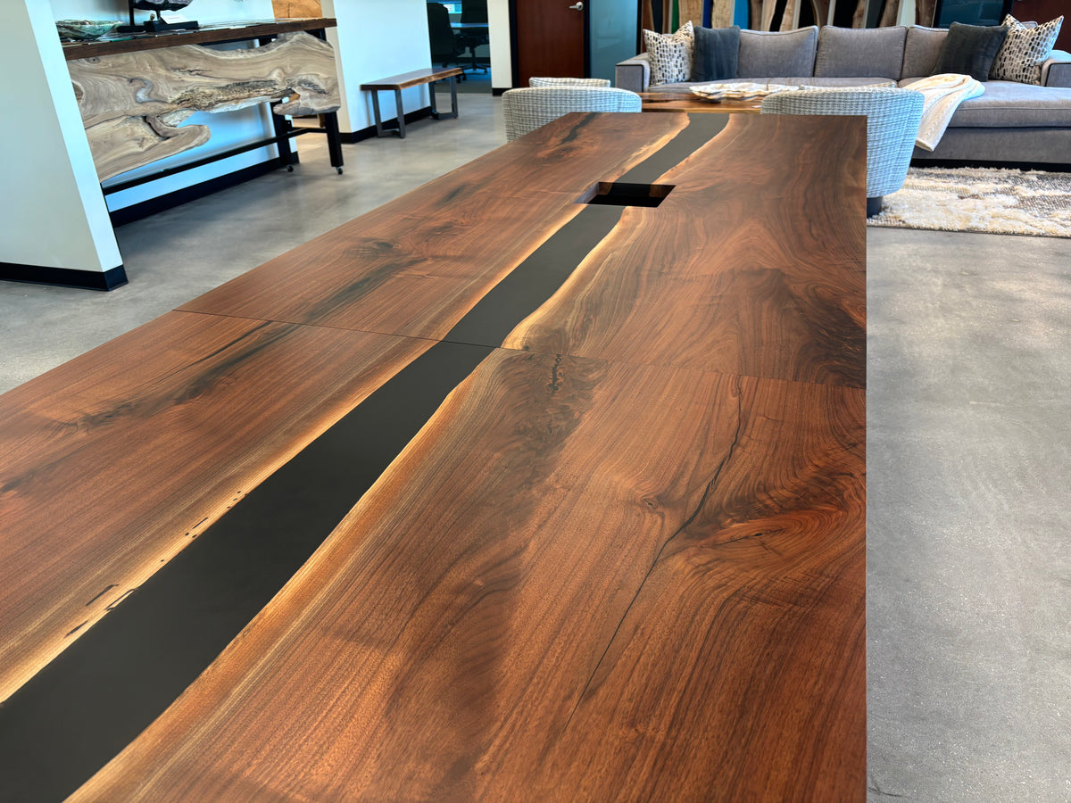 Walnut Epoxy River Conference Table