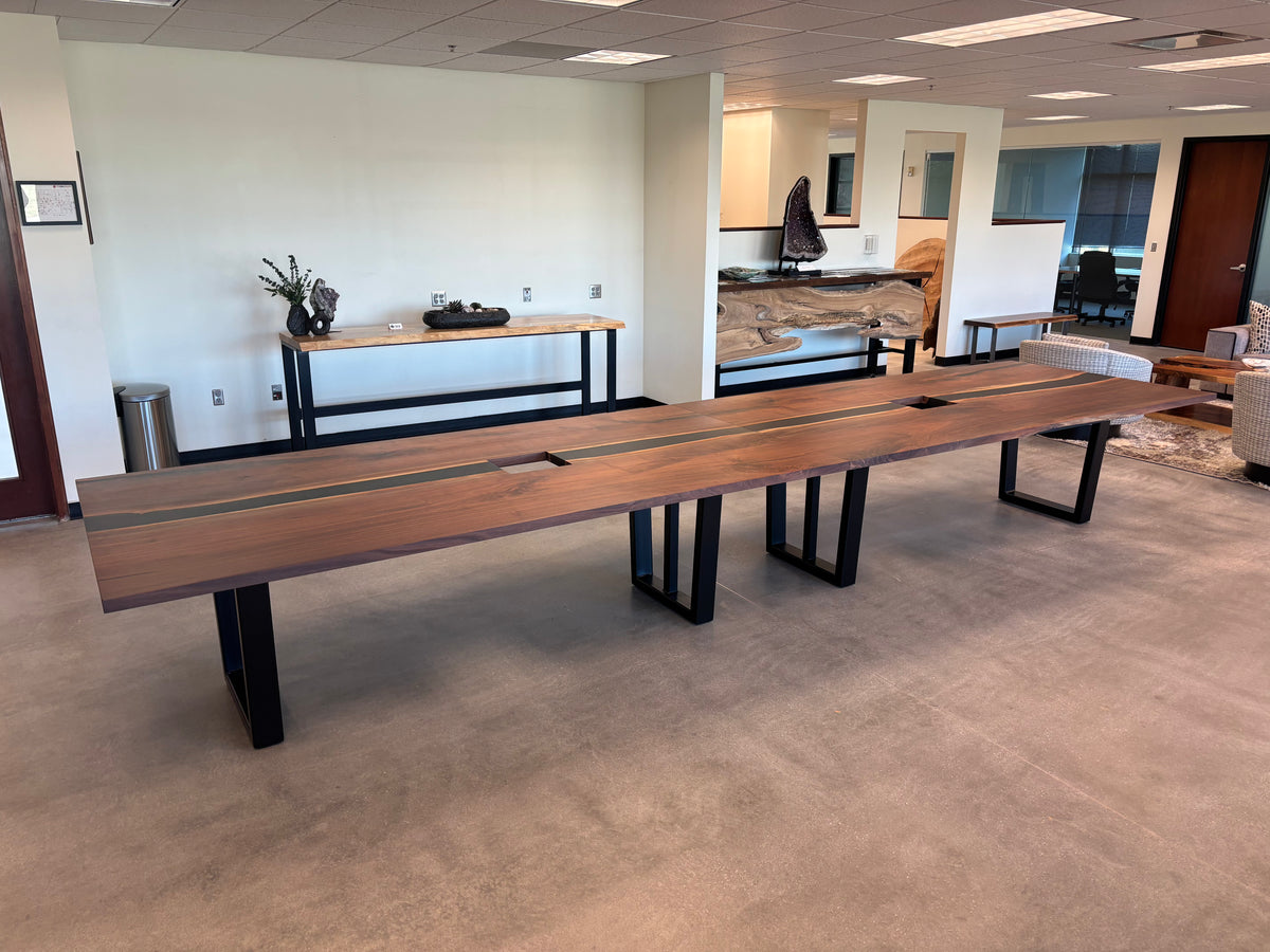 Walnut Epoxy River Conference Table