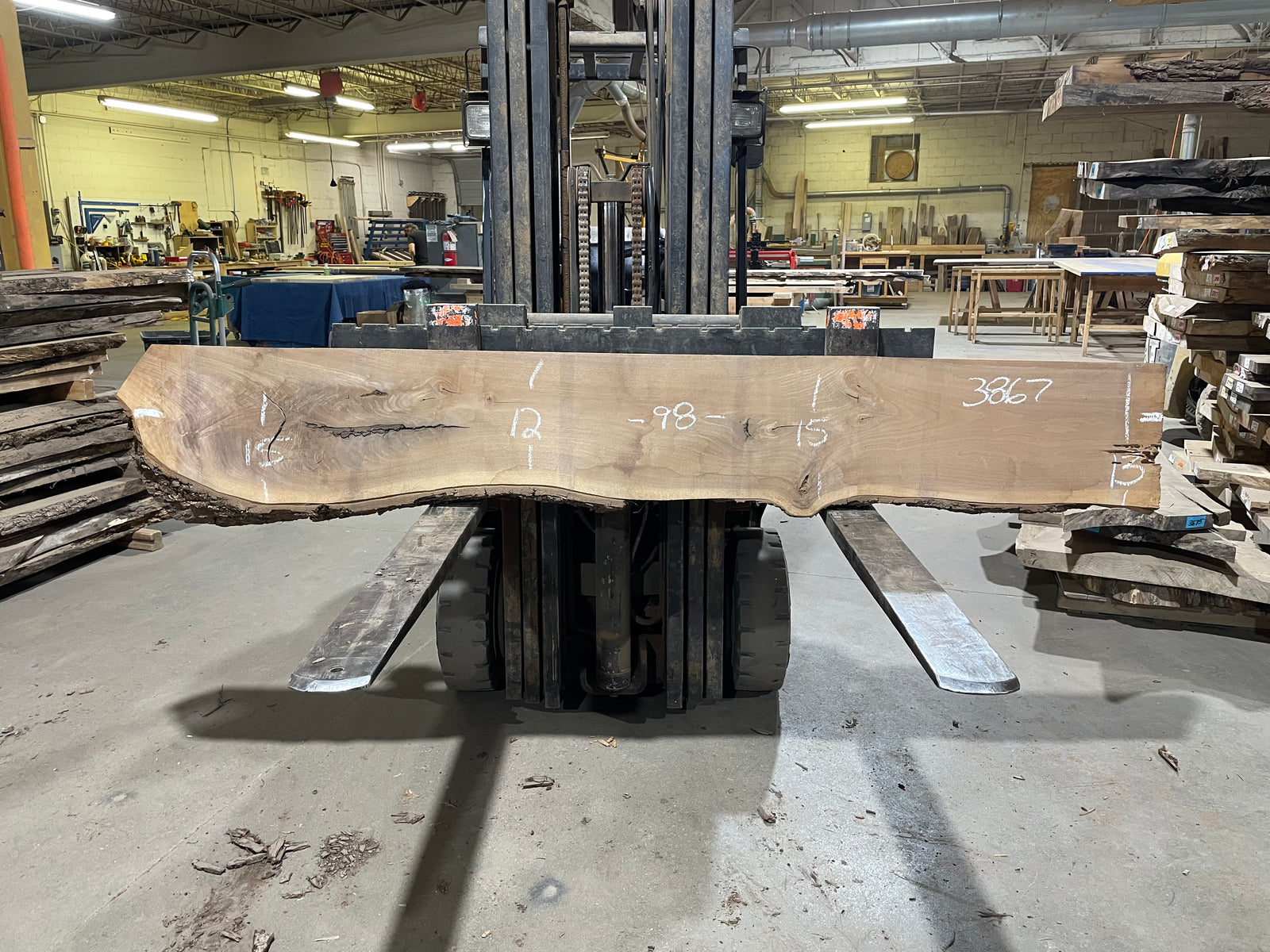 BLACK WALNUT (3867) 98” L x 12"-15” W x 2.25”