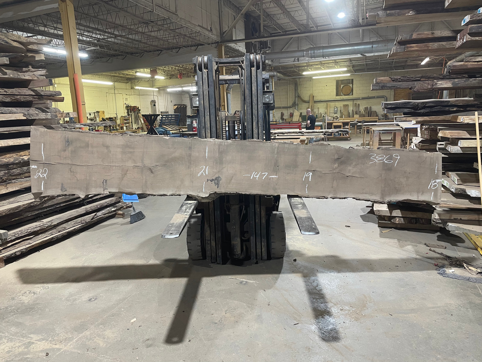 BLACK WALNUT (3869) 147” L x 18"-22” W x 2.5”