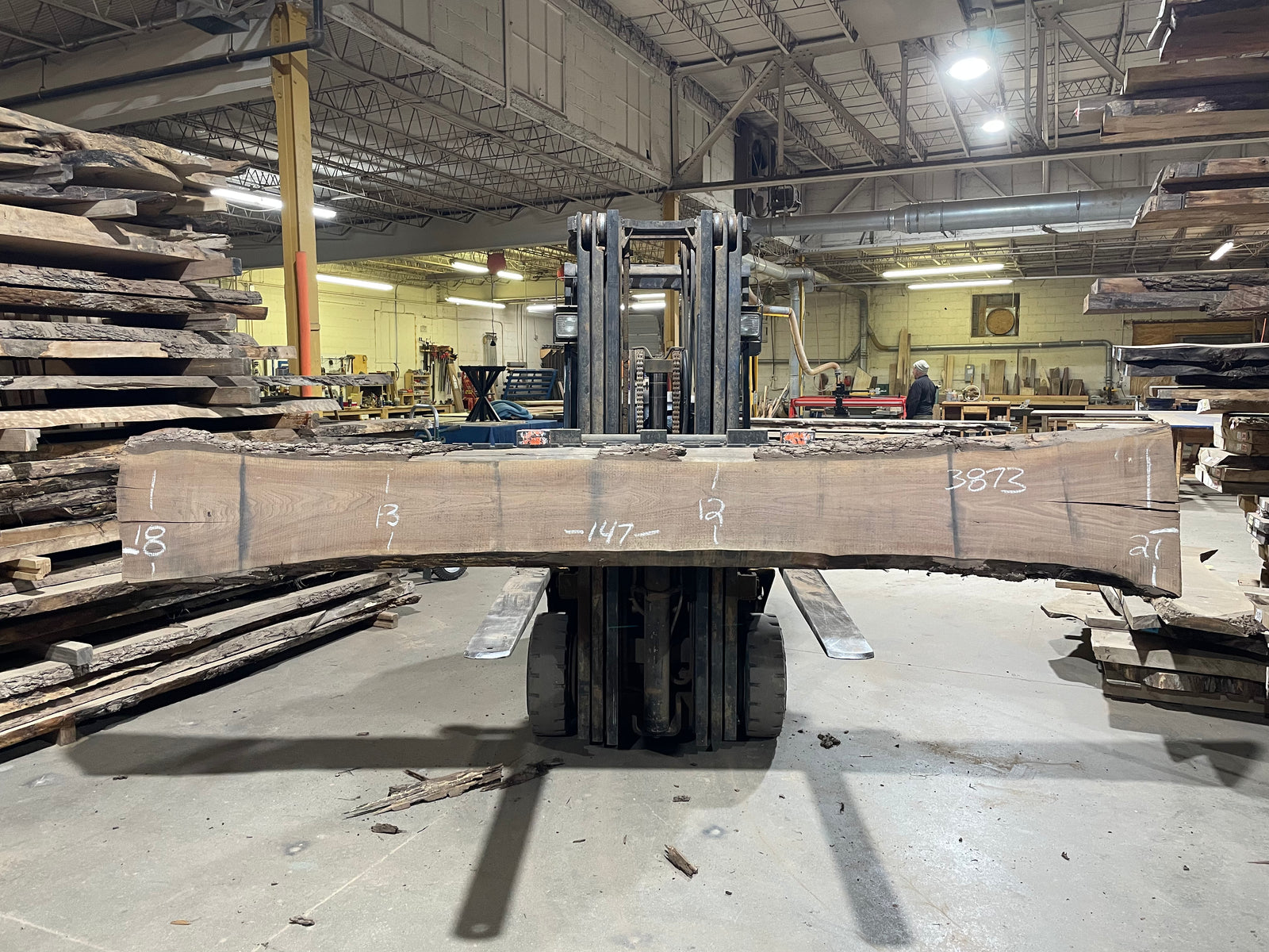 BLACK WALNUT (3873) 147” L x 12"-21” W x 2.5”