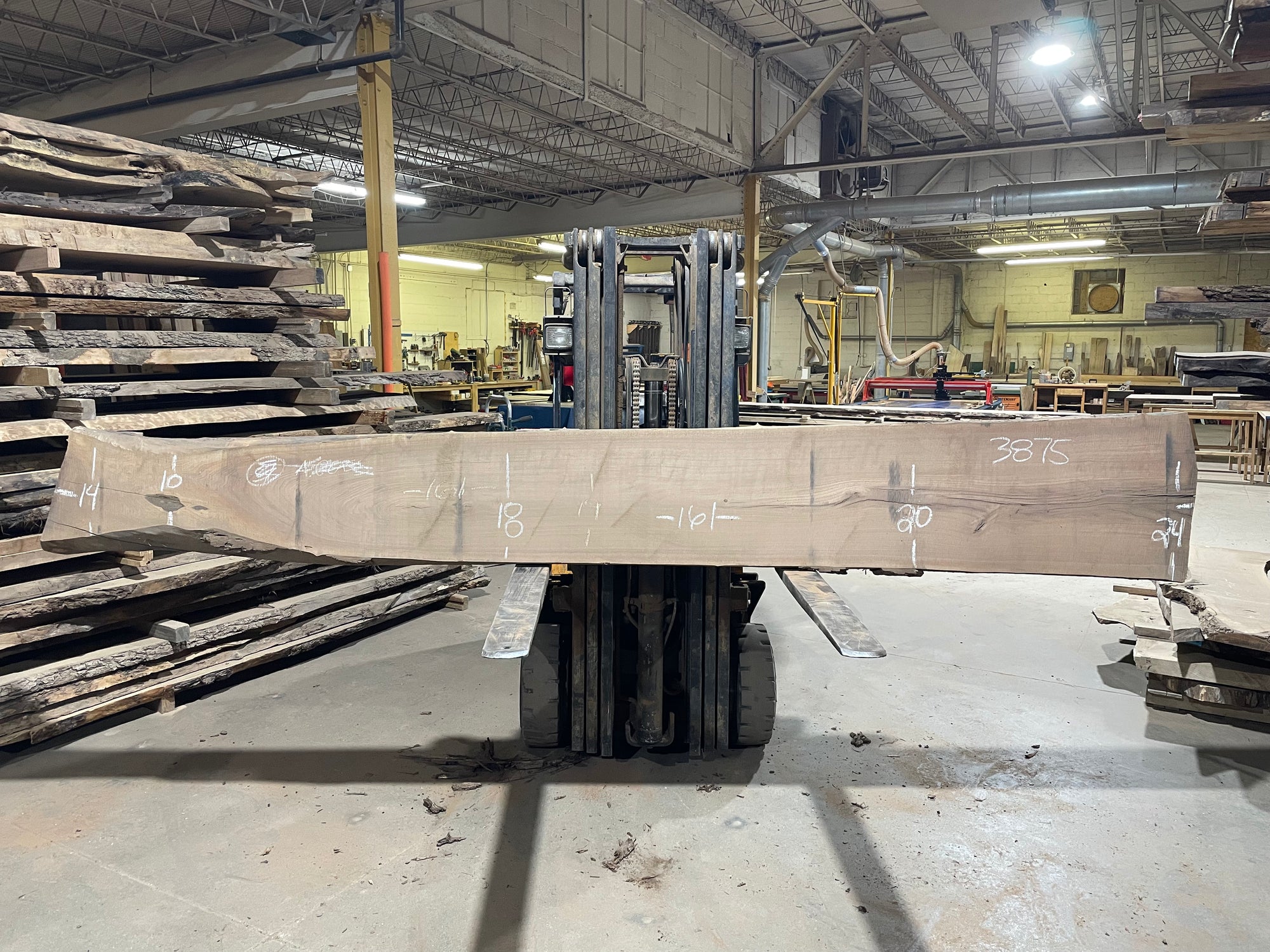 BLACK WALNUT (3875) 161” L x 10"-24” W x 2.5”
