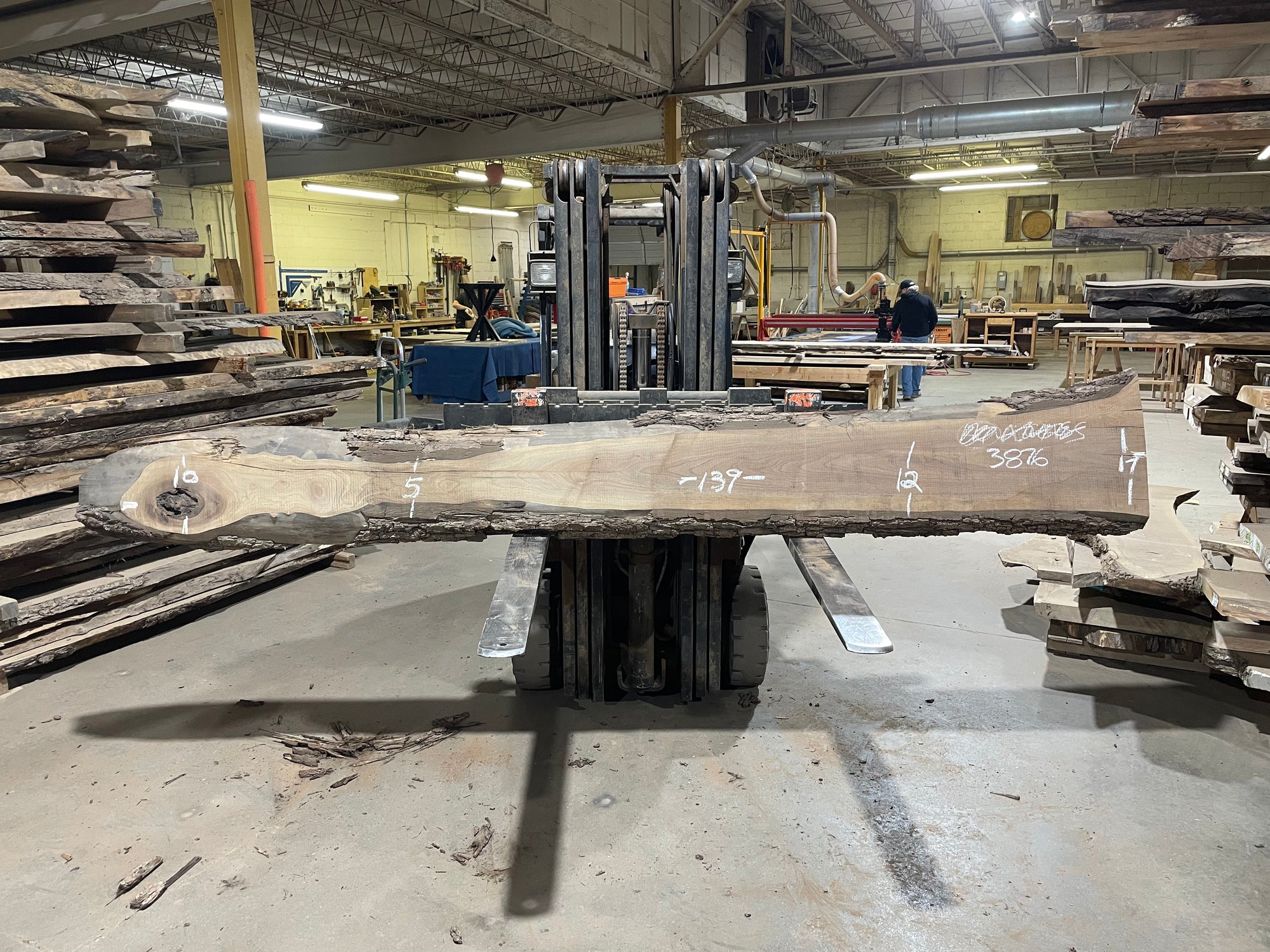 BLACK WALNUT (3876) 139” L x 5"-17” W x 2.5”