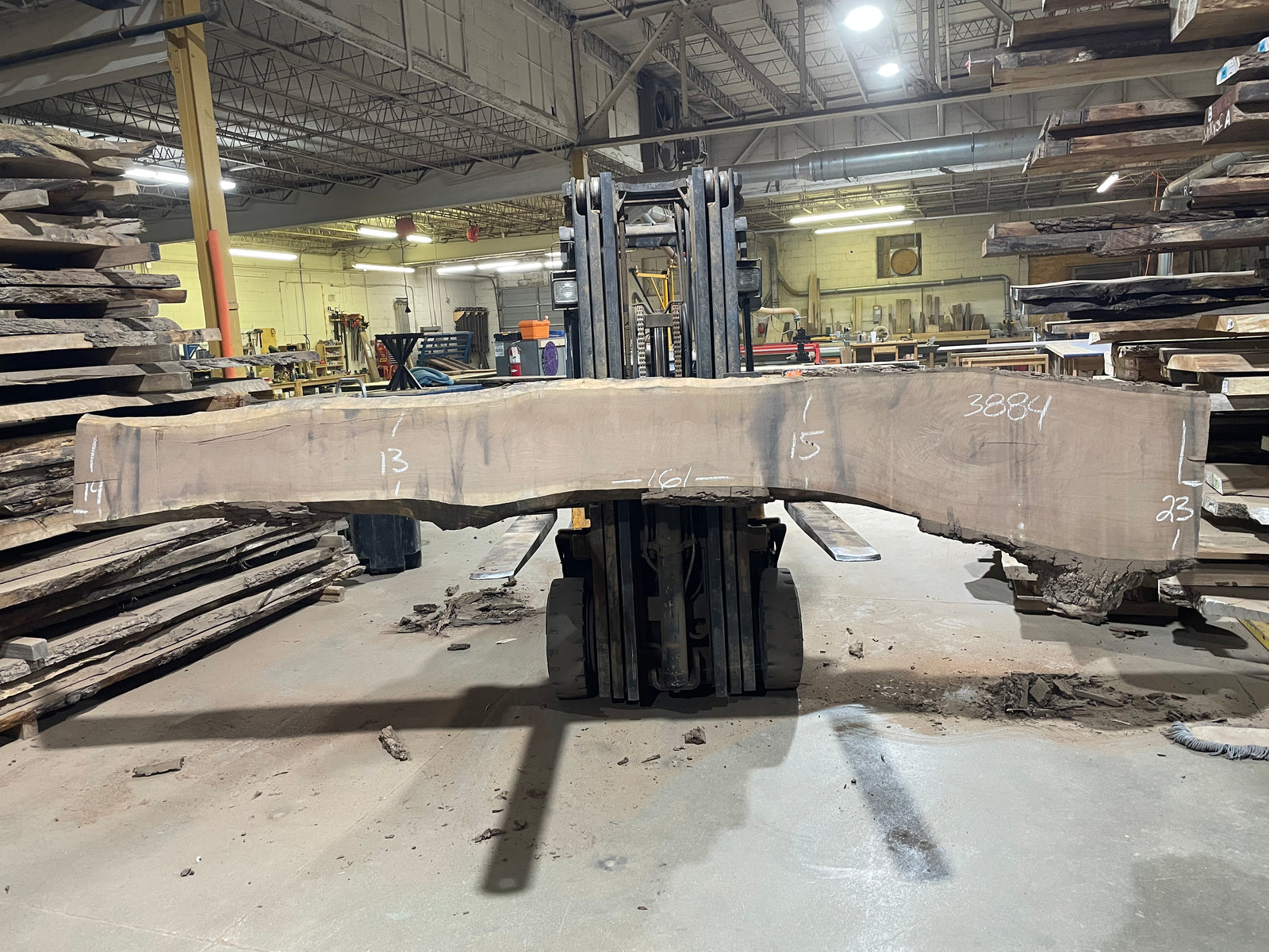 BLACK WALNUT (3884) 161” L x 13"-23” W x 2.5”