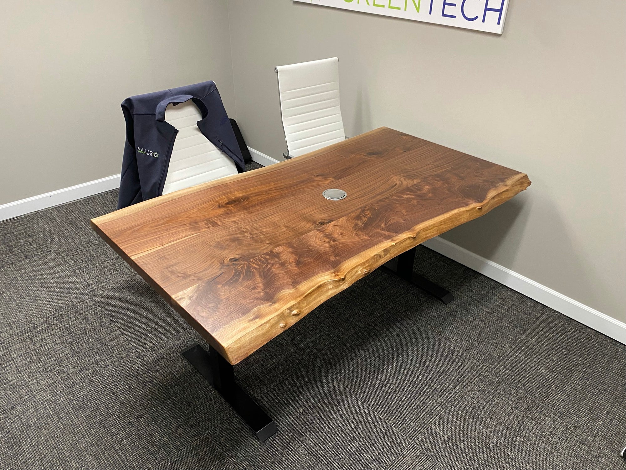Live Edge Sit/Stand Desk - KC Custom Hardwoods