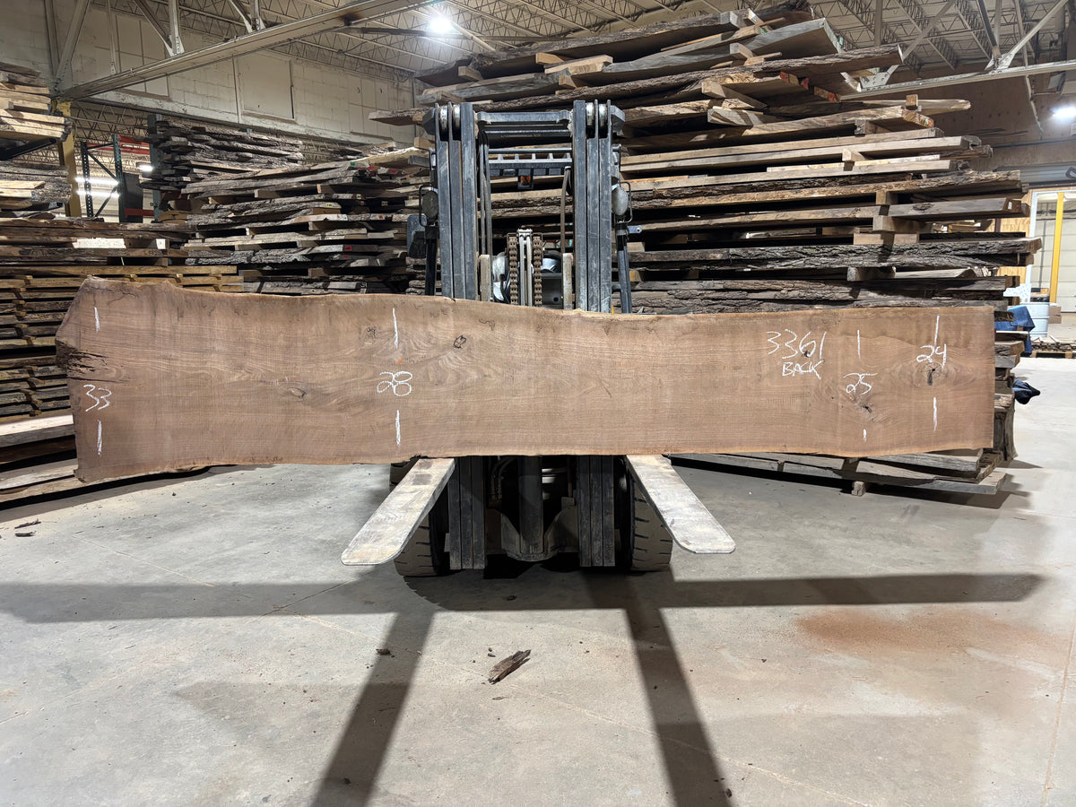 BLACK WALNUT - (3361)  158” L x 20-33” W x 3” T