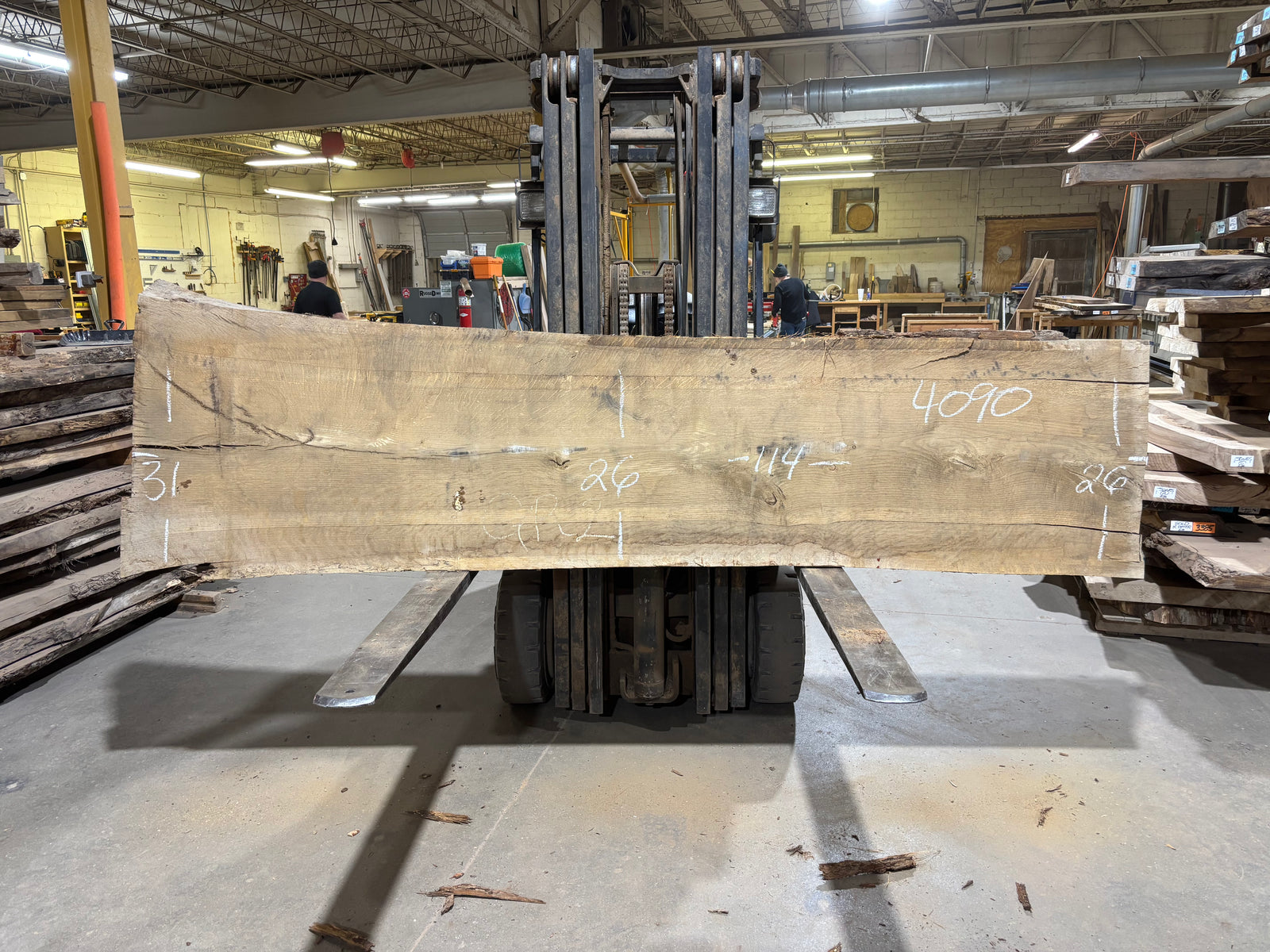 White Oak (4090)  114” L x 26-31” W x 3.5” T