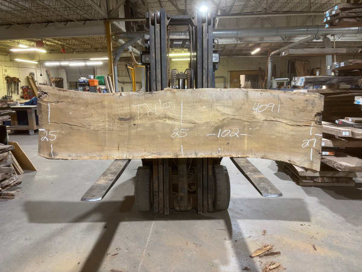 White Oak (4091)  102” L x 25-27” W x 3.5” T