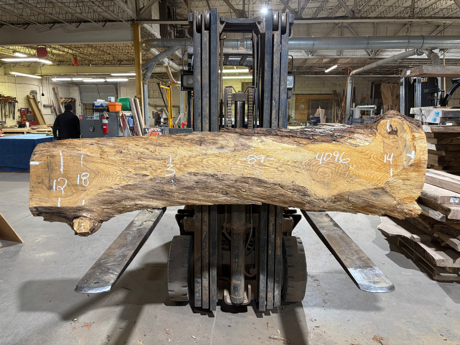 White Oak (4096)  89” L x 3-18” W x 3.5” T