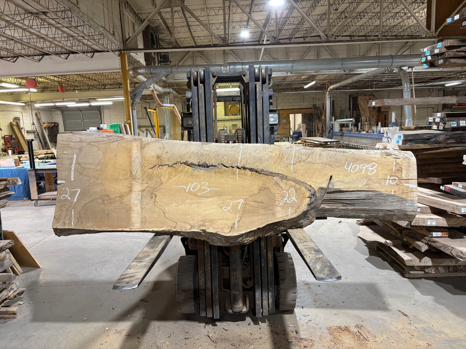 White Oak (4098)  103” L x 10-27” W x 3.5” T