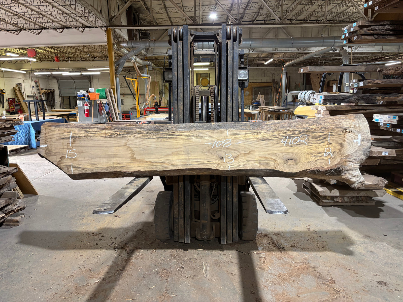 White Oak (4102)  108” L x 12-15” W x 3.5” T