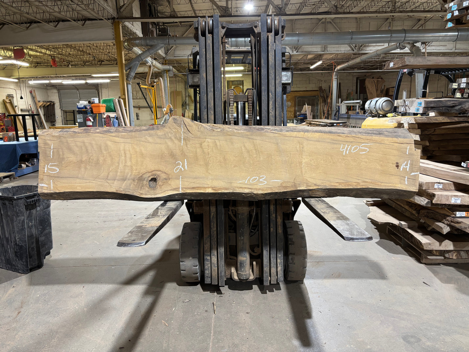 White Oak (4105)  103” L x 14-21” W x 3.5” T