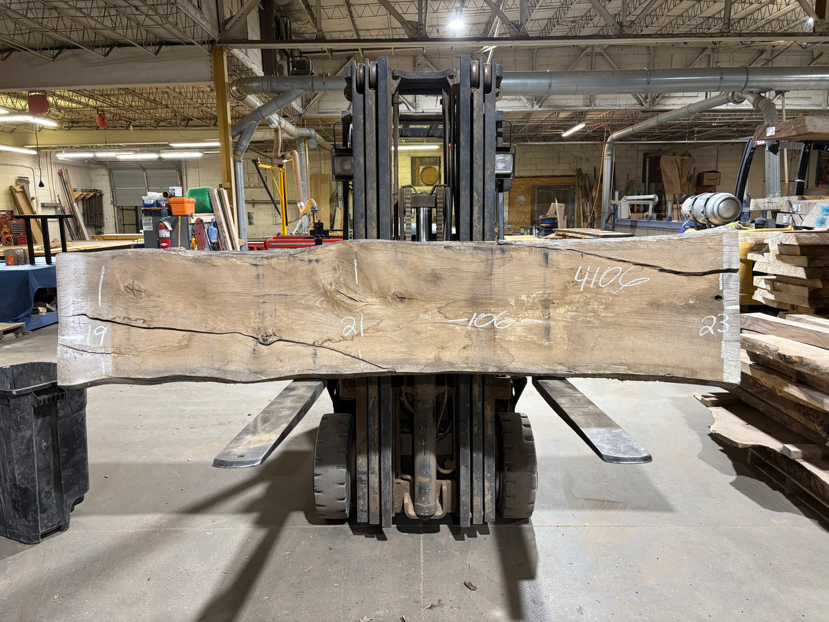 White Oak (4106)  106” L x 19-23” W x 3.5” T