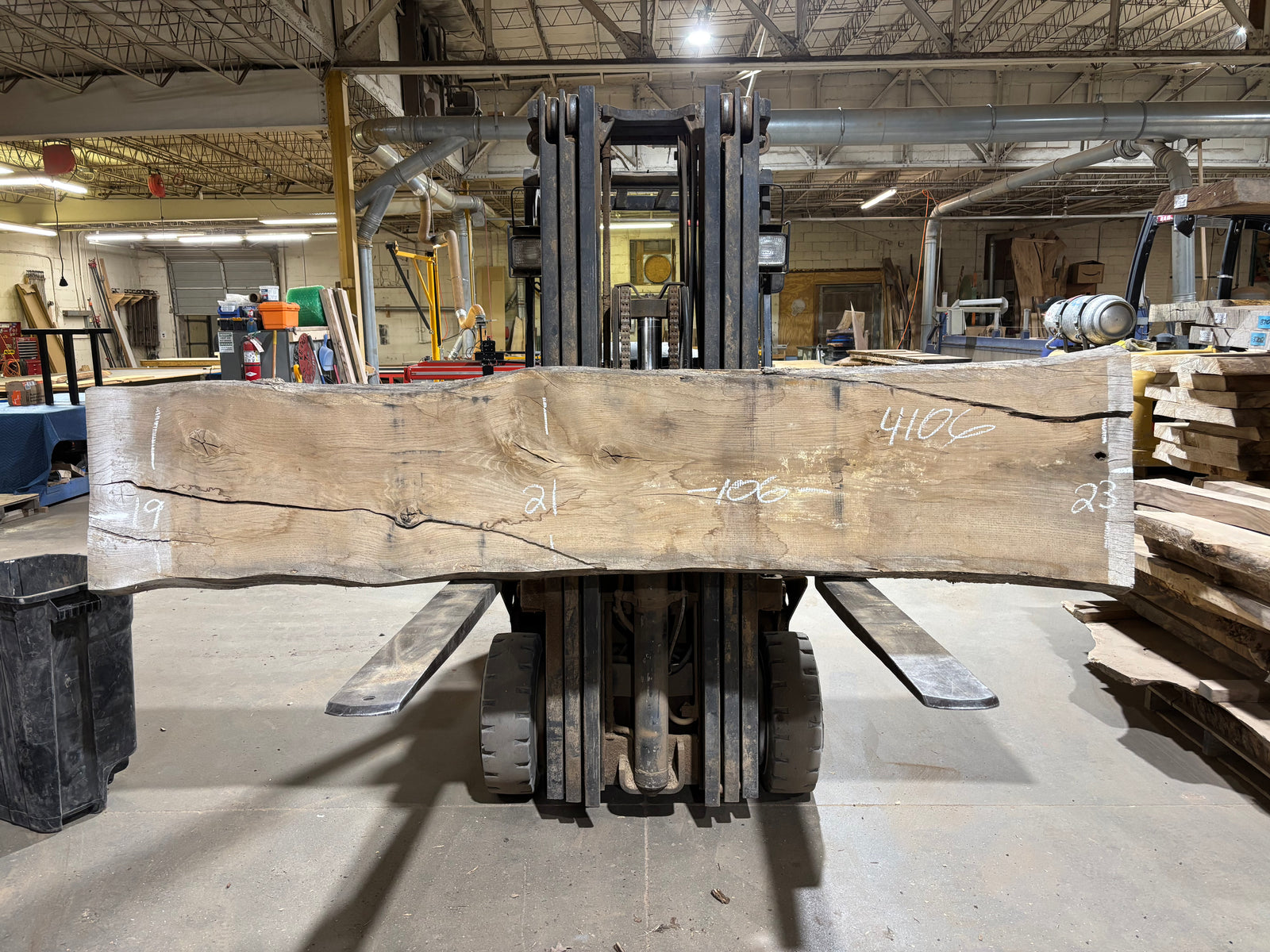 White Oak (4106)  106” L x 19-23” W x 3.5” T