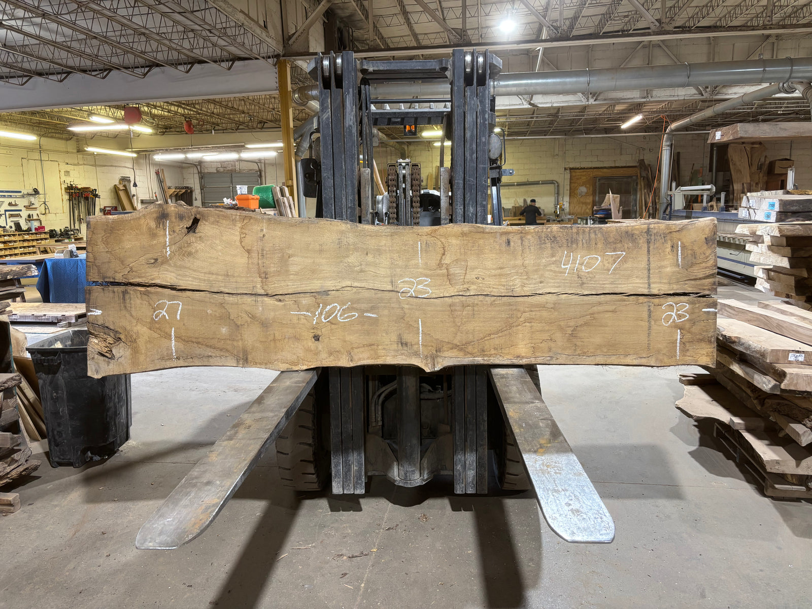 White Oak (4107)  106” L x 23-27” W x 3.5” T